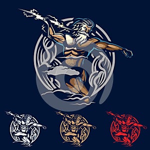 Zeus emblem style vector illustration photo