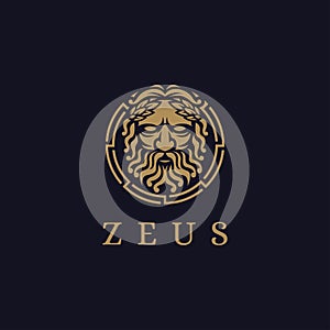 Zeus God logo icon illustration vector, Lopiter logo, jupiter logo