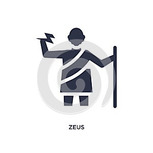 zeus icon on white background. Simple element illustration from greece concept