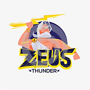 Zeus logo. character design of Zeus - vector
