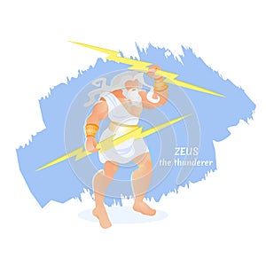 Zeus Thunderer Bearded Athlete Olympus Deity.