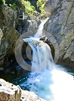 Zeus waterfall in the Olymp Mountain in Greece