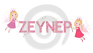 Zeynep female name with cute fairy
