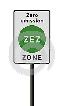 ZEZ Zero Emission Zone sign