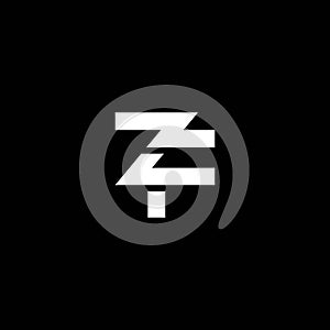 ZF or FZ abstract letter design with different colour and illustration. Awesome logo design. photo
