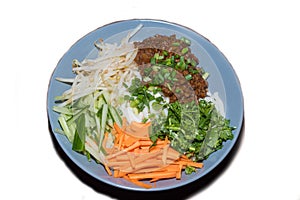 Zhajiang mian, with vegetables