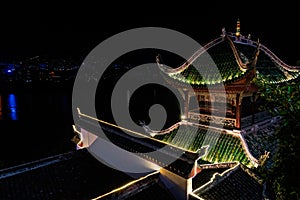 Zhang Fei Temple at night