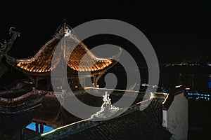 Zhang Fei Temple at night