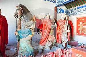 Zhangfei Statue at Sanyi Temple. a famous historic site in Zhuozhou, Hebei, China.