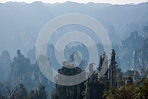 Zhangjiajie National Forest Park in Hunan Tianzishan Yufeng peak