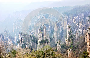 Zhangjiajie National Forest Park, shooted from Tianzi Mountain which was designated a UNESCO World Heritage Site, Hunan,China photo