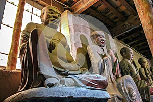 ZHANGYE, CHINA - MARCH 8 2016: Statue in the national AAAA tourist scenic spot in Zhangye, Gansu, China photo