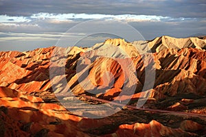 Zhangye Danxia landform before sunset