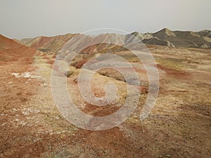 Zhangye Danxia Painted Desert in Gansu, China.