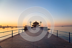 Zhanqiao pier at sunrise, Qingdao, Shandong, China