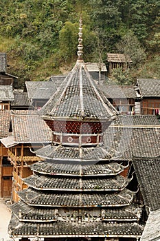 Zhaoxing minority village in China