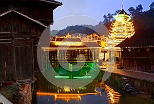 Zhaoxing Town, Liping County, Guizhou, China. Zhaoxing Village is one of the largest villages in Guizhou.