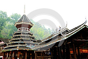 Zhaoxing village , The unique buildings of the nationality