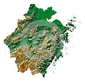 Zhejiang relief map