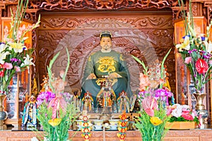 Zheng Chenggong statue at Koxinga Shrine in Tainan, Taiwan.