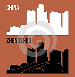 Zhengzhou, China city silhouette