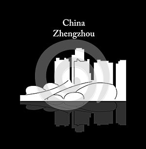 Zhengzhou, China city silhouette