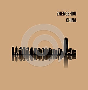 Zhengzhou, China city silhouette