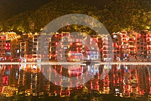 Zhenyuan Ancient Town night scene in Guizhou Province