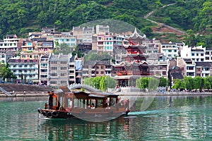 Zhenyuan Ancient Town on Wuyang river in Guizhou Province, China