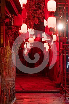 Zhenyuan Ancient Town Alley night scene