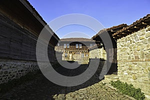 ZHERAVNA, BULGARIA, EUROPE, NOVEMBER 2019. Zheravna Ethnographic Reserve. Traditional Bulgarian village of historical wooden photo