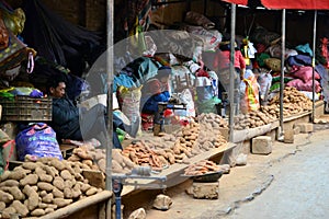 Zhongyi Market Shichang, in Lijiang Old town, traditional chinese market, Yunnan, CHINA