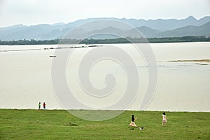 Zhu Jiang river and its mountains.