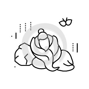 zhuangzi butterfly dream line icon vector illustration