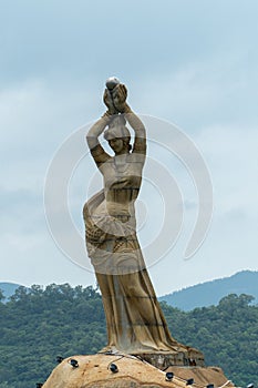 Zhuhai Fisher Girl statue, which is the most famous landmark of Zhuhai city, China.