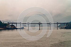 Zhuoshui Fengyu Gallery bridge over Yangtze river in Baidicheng, China