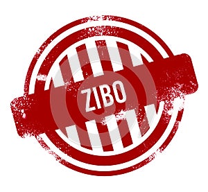 Zibo - Red grunge button, stamp