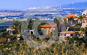 Zichron-Yaakov, Mediterranean Sea and the Coastal Plain northwest Israel