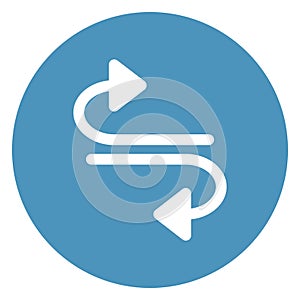 Zig zag arrow, zig zag way Isolated Vector Icon which can be easily modified or edited