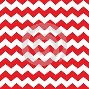 Zig zag chevron red and white tile pattern