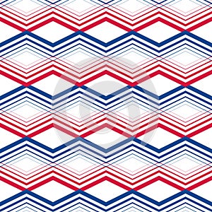 Zig zag geometric pattern, vector retro style background.