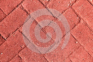 Zig Zag Herringbone Pattern in Red Brick Sidewalk