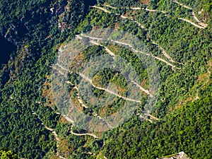 Zig zag road to Machu Picchu