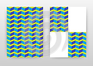 Zig zag wave seamless texture design for annual report, brochure, flyer, poster. Blue, green wave abstract background vector