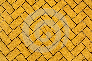 Zig zag yellow brick pavement