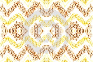 Zig Zags Shapes Abstract. Nutshell Bohemian Texture. Kaleidoscope. photo