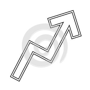 Zigzag arrow chart vector line icon.