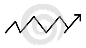 Zigzag Arrow Path, Unpredictable Direction, vector design Generative AI