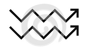 Zigzag Arrow Pattern Directional Movement Graphic Design Element, vector design Generative AI