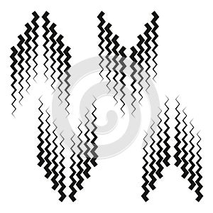Zigzag arrow shapes. Geometric motion pattern. Black and white contrast. Vector abstract.